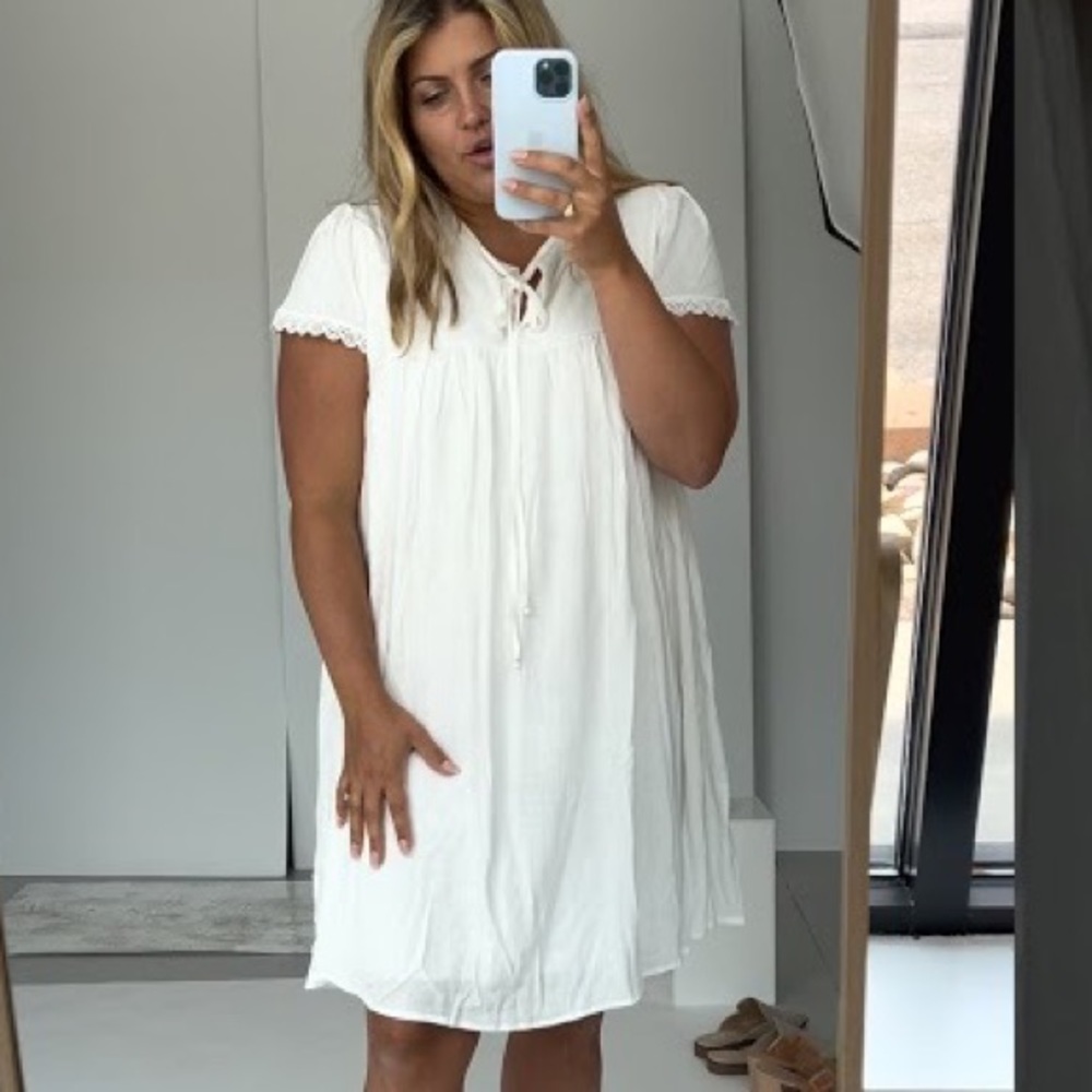 Piper and scoot white tie detail dress